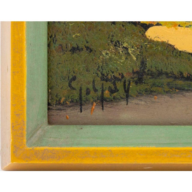 Paint Illegibly Signed Rocky Mountain Landscape Oil For Sale - Image 7 of 9