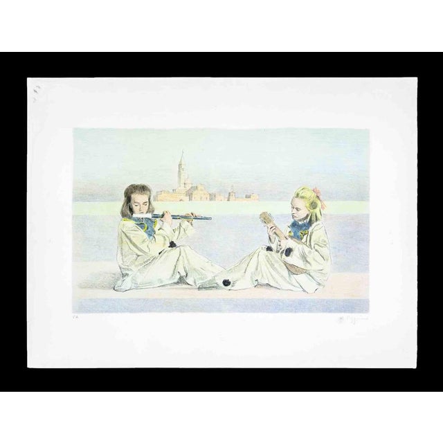 Lithograph on Magnani-Pescia paper. Paper size 80cm x 59cm, work size 61cm x 38cm. Excellent condition, no defects. Hand...