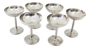 Silver Champagne Glasses, Set of 6