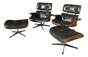 Lounge Chairs and Ottomans by Charles & Ray Eames, Set of 4