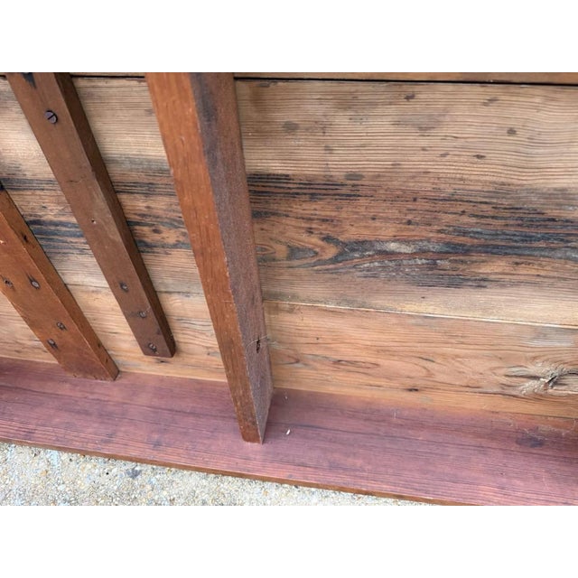 Vintage Early American Primitive Style Pine Tavern Dining Table For Sale - Image 4 of 12