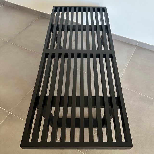 Vintage Black Ash Bench, 1950s For Sale - Image 10 of 11