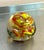 1950s-60s Murano style yellow/red glass orb paper weight. Excellent condition.