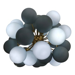 Sputnik Lamp with Matte Blue Balloons For Sale