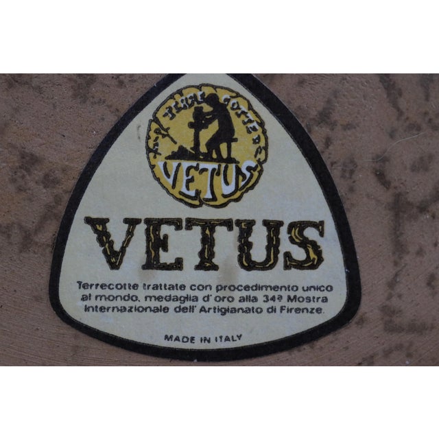 Large 1970s Italian Terracotta Amphorae by Vetus Siena With Glazed Green Interior, Signed For Sale - Image 4 of 11