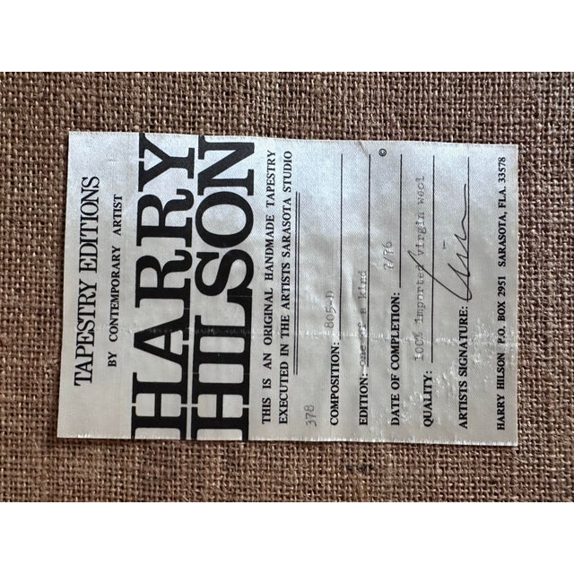 Maroon Harry Hilson Virgin Wool Wall Hanging Tapestry For Sale - Image 8 of 8