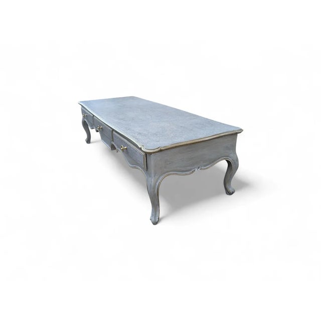 Vintage French Classic Style Walnut Coffee Table, 1970s For Sale - Image 3 of 9