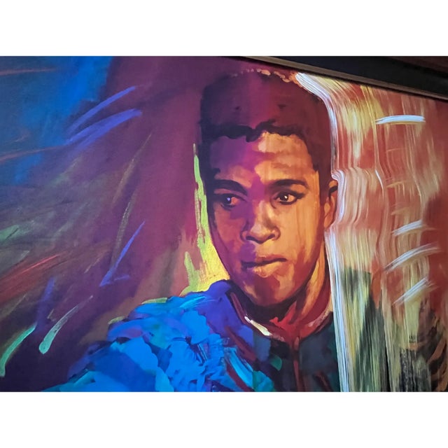 Contemporary Mixed Media Painting on Canvas Muhammad Ali Usa Gold by Simon Bull For Sale - Image 10 of 12