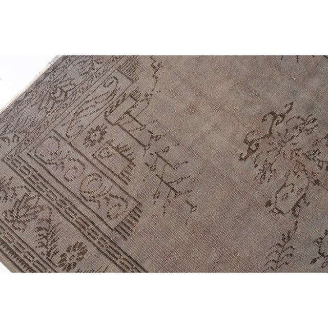Mid 20th Century Oushak Floral Wool Carpet For Sale - Image 6 of 10