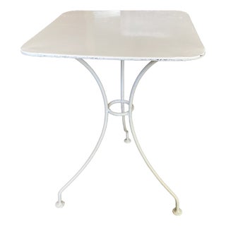Square White Garden Table in Metal, 1950s For Sale