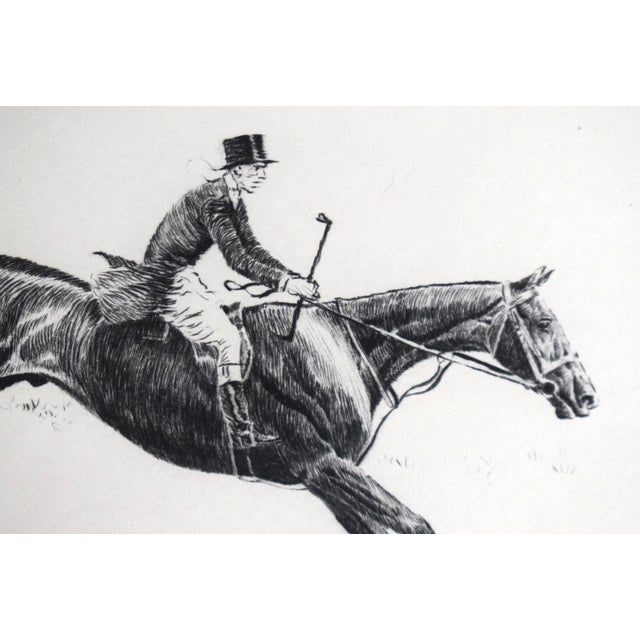 Mid 20th Century Paul Brown Fox-Hunter Clearing Brush Drypoint Etching Signed & Framed For Sale - Image 5 of 5