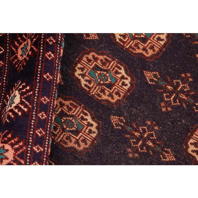 Navy Blue Tribal Bokhara Blue/Blue Hand Knotted Wool Rug For Sale - Image 8 of 9