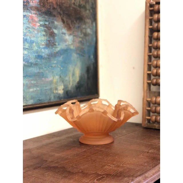 Blush 1970s Vintage Mid-Century Pink Bowl With Winding Detail For Sale - Image 8 of 8