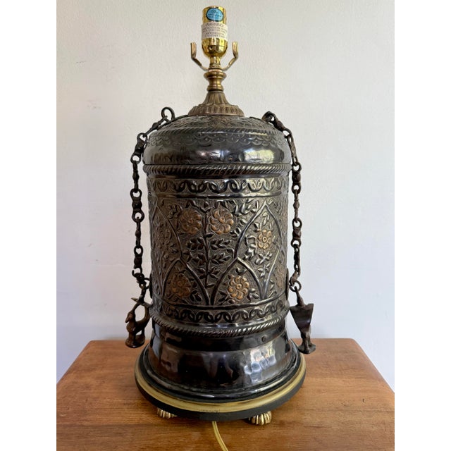 Metal Vintage Anglo Indian Lantern Lamp For Sale - Image 7 of 9