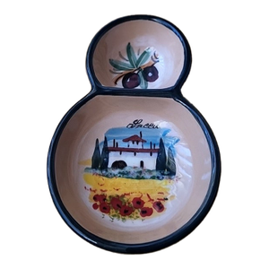 Early 20th Century Italian Handpainted Girasole Ceramic Serving Bowl