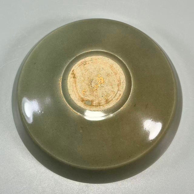 15th Century & Earlier Vintage Chinese Longquan Celadon Shallow Dish With Incised Floral Interior For Sale - Image 5 of 5