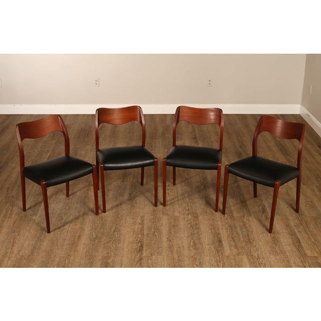 High Quality Danish Made Mid Century Modern Teak Dining Chairs By J.L. Møllers Møbelfabrik, Model 71. Solid Teak Frames...