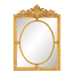 Louis XVI Style Giltwood Framed Cushion Mirror