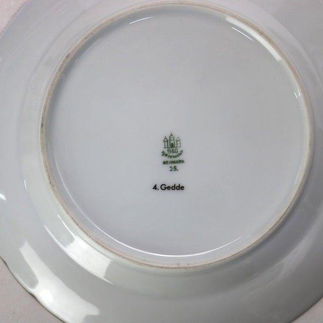 Set of 6 Antique Bing & Grondahl Porcelain Plates With Fish Pattern, Circa 1920 For Sale - Image 10 of 10