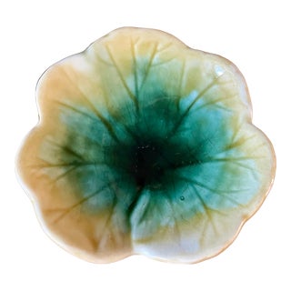 19th Century Leaf Form Majolica Butter Pat For Sale