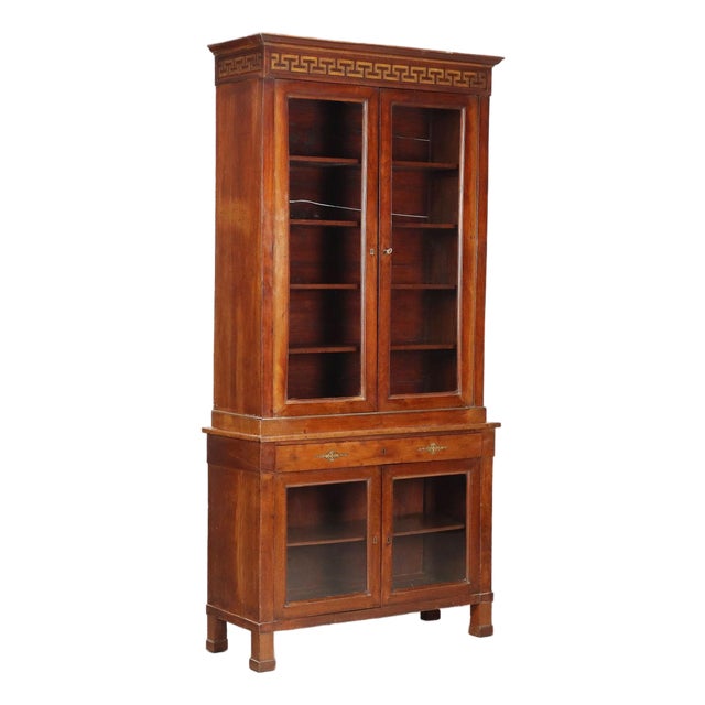 Empire Walnut Display Cabinet For Sale
