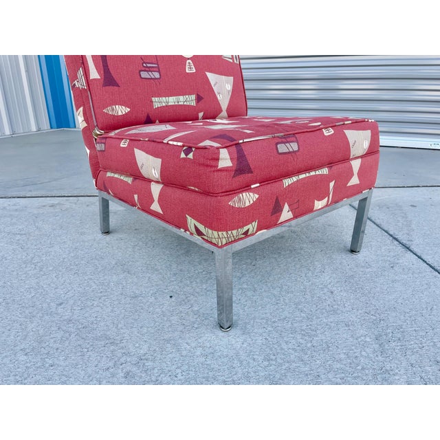 Metal 1970s Mid Century Chrome Lounge Chairs Styled After Florence Knoll- Set of 2 For Sale - Image 7 of 14