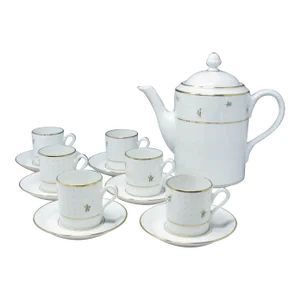 Vintage Richard Ginori Tea or Coffee Service Set With Demitasse Cups Saucers Pot - 13 Pieces