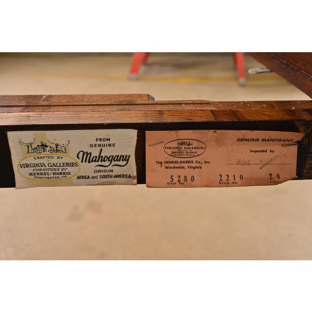 Henkel Harris Georgian Solid Mahogany Double Pedestal Extension Dining Table, Newly Refinished For Sale - Image 12 of 13