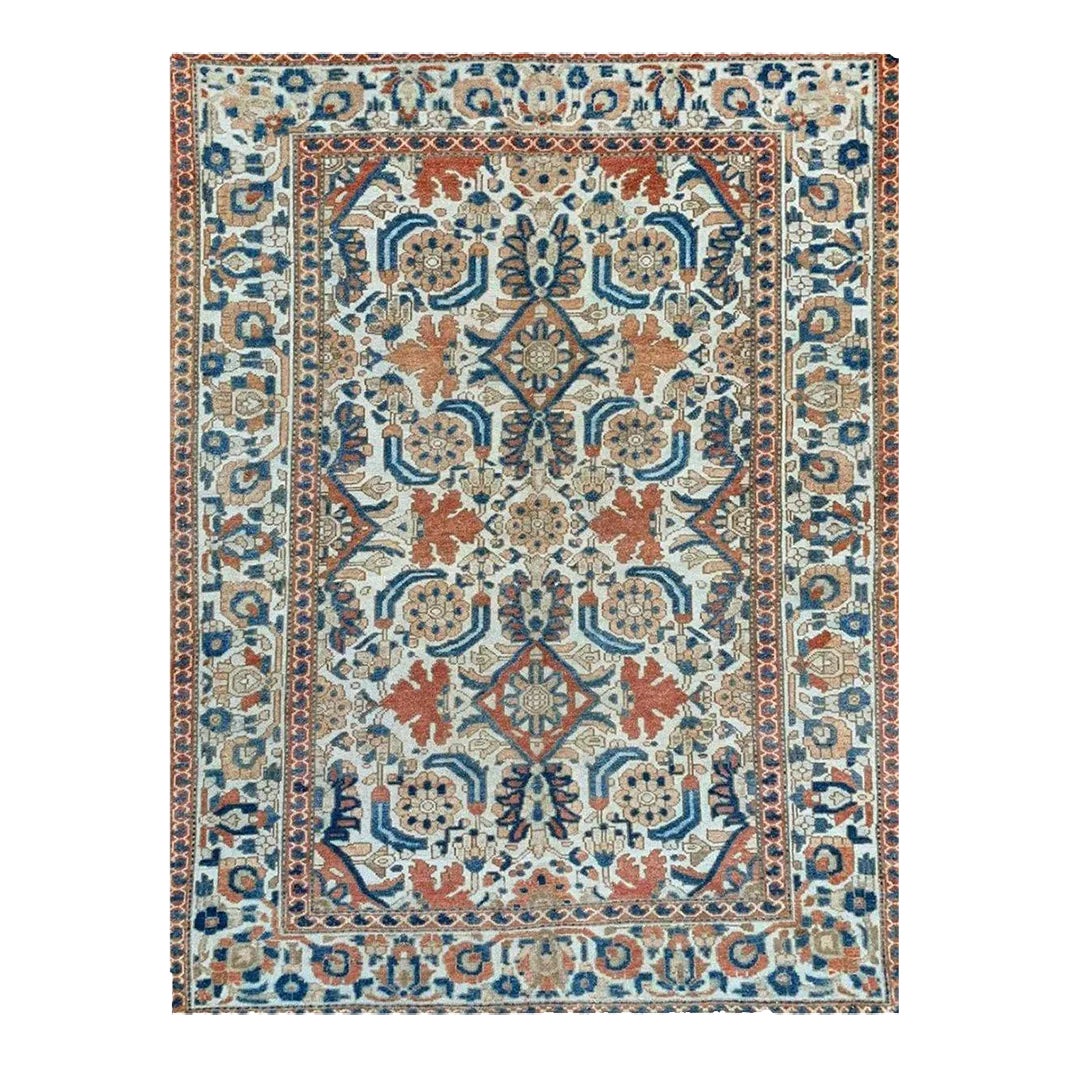 1950s Vintage Old Persian Bakhtiari Area Rug | Chairish