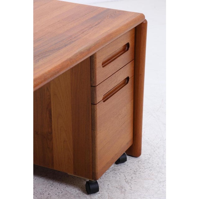 Mid-Century Wooden Desk with Drawer on Casters For Sale - Image 11 of 18