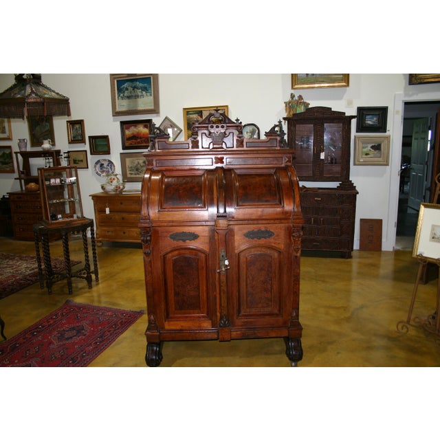 Wooten Desk Co., Indianapolis, Indiana, Pat. Oct 6, 1874. This brass tag is attached to the front right side door denoted...