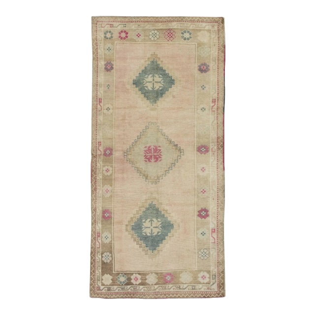 1960s Multicolor Vintage Turkish Rug 4'4" X 9'1" For Sale