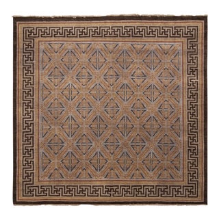 Rug & Kilim Classic Style Runner in Beige-Brown Geometric Pattern, 3x12 For Sale