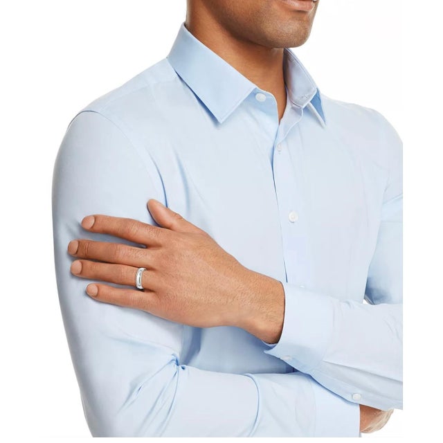 2010s 6MM WIDE MILGRAIN EDGE Platinum Plain Wedding Band Ring 8.8 Grams, COMFORT FIT For Sale - Image 5 of 18