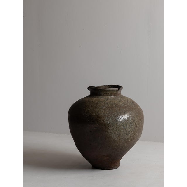 Japanese Antique Pottery Jar 17th-18th Century/ Wabi-Sabi /Tokoname For Sale - Image 10 of 15