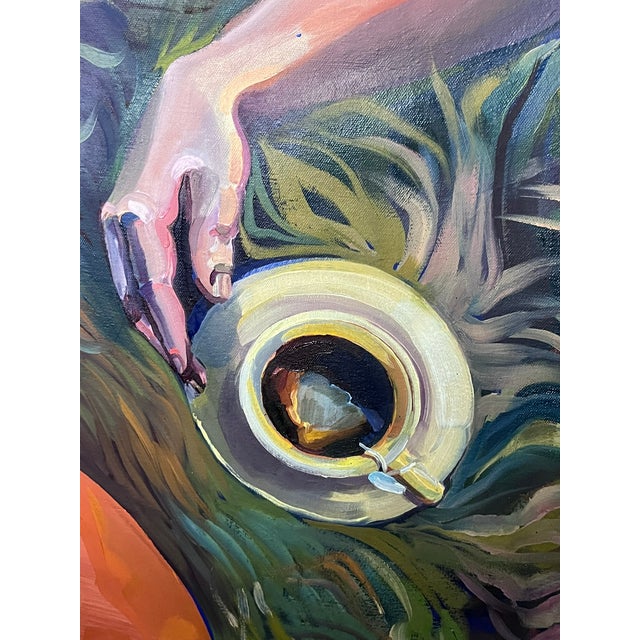 Semi Nude Woman in Orchard Hornets Unstretched Canvas Joni Wildman Oil Painting For Sale - Image 4 of 12