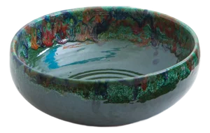 Handmade Green Ceramic Round Bathroom Sink - TerraFez