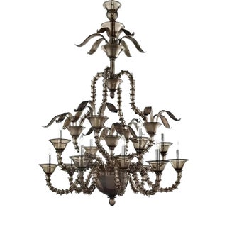 Smoked Murano Glass Chandelier by Simoeng For Sale