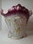 Early 20th Century Antique Victorian Porcelain Jardinière Planter Centerpiece Yellow Roses Gold Gilt Plum 11" For Sale - Image 5 of 18