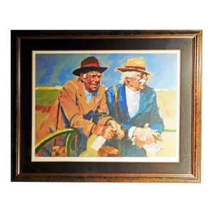 Aldo Luongo Looking at the Young Fillies Hand Signed Fine Art Framed