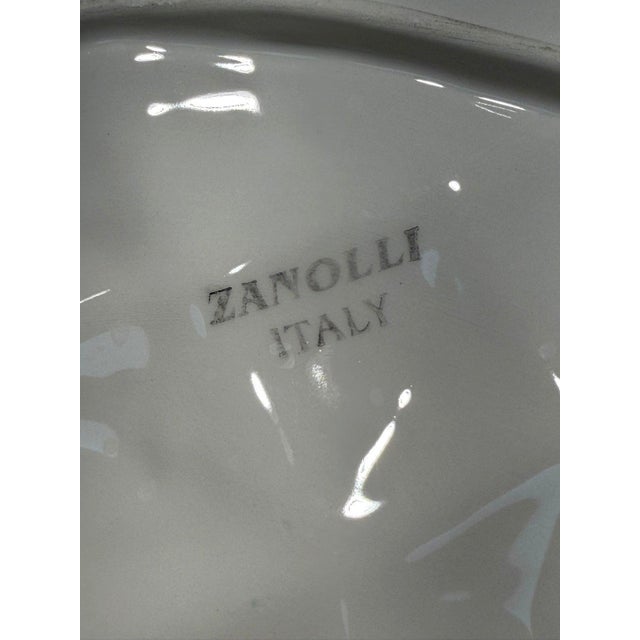 Vintage Zanolli Italy Ceramic Pineapple Serving Platter White Green 20" For Sale - Image 4 of 8