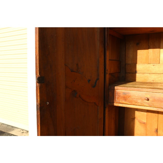19th Century French Provincial Louis XV Walnut Armoire Cabinet For Sale - Image 10 of 13