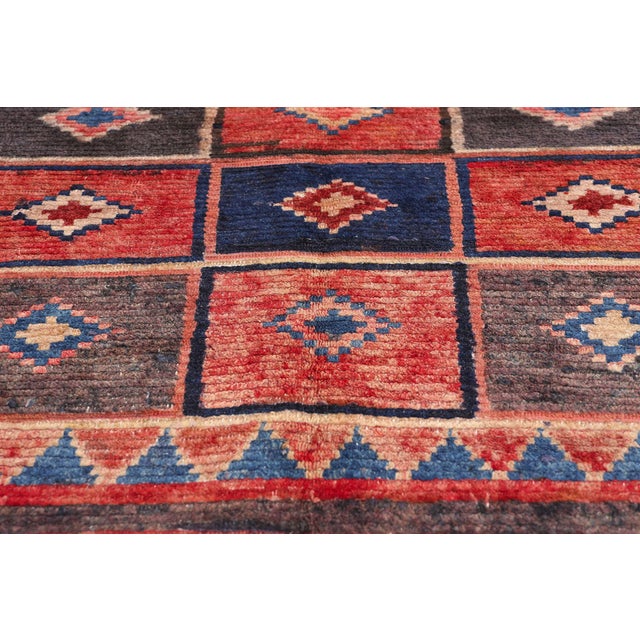 Mid 20th Century Vintage Persian Lori Checkerboard Rug - 05'05 X 06'02 For Sale - Image 5 of 9