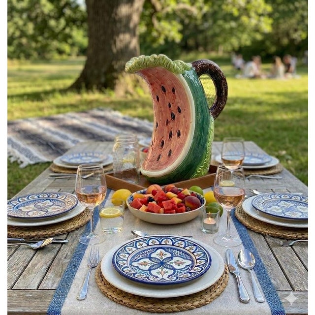 Pop Art 1980s Colorful Bassano Watermelon Pitcher-Majolica Collectible For Sale - Image 3 of 3