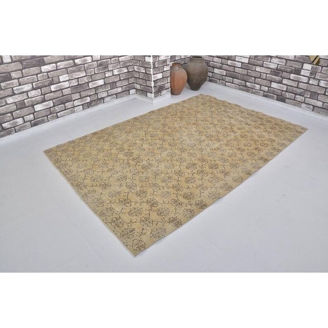 Textile 1950s Small Neutral Anatolian Rug, Organic Modern Home Decor Rug For Sale - Image 7 of 10