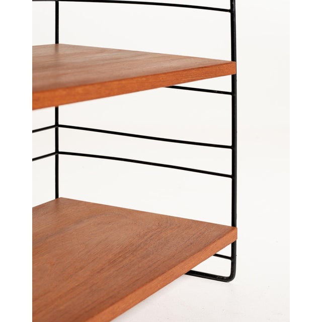 1960s Scandinavian Freestanding Modular Bookcase in Teak and Metal, 1960s For Sale - Image 5 of 10