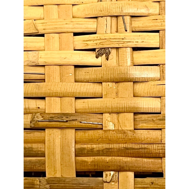 Antique English Country House Woven Reed and Pine Stool For Sale - Image 12 of 17