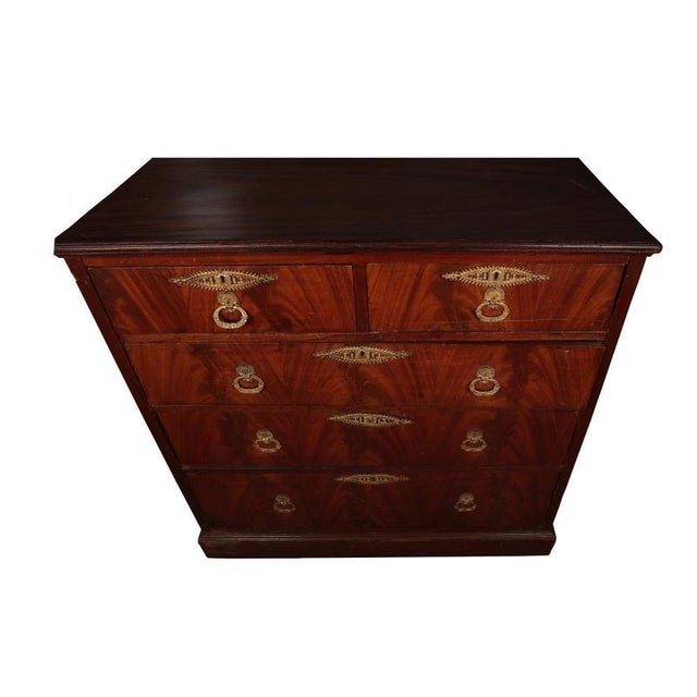 Biedermeier Flame Mahogany Chest of Drawers, 1840 For Sale - Image 4 of 6