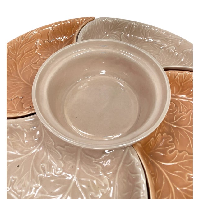 1960s 1960s “Fall Foliage” Chip and Drip Serving Set- 5 Pieces For Sale - Image 5 of 6