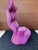 Postmodern Vintage Pop Surrealist Monumental Purple Leather Hand Chair For Sale - Image 3 of 4